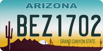 AZ license plate BEZ1702