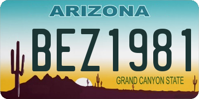AZ license plate BEZ1981