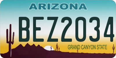 AZ license plate BEZ2034