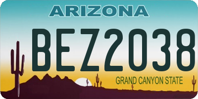 AZ license plate BEZ2038