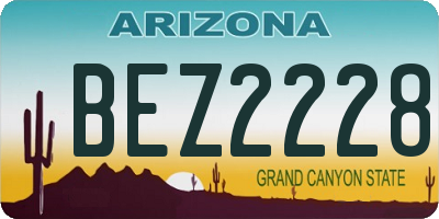 AZ license plate BEZ2228