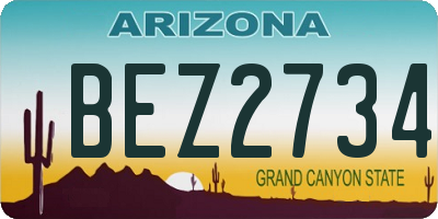 AZ license plate BEZ2734