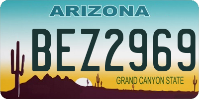 AZ license plate BEZ2969