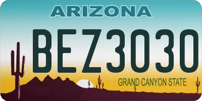 AZ license plate BEZ3030