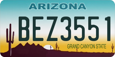 AZ license plate BEZ3551