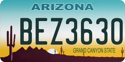 AZ license plate BEZ3630