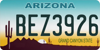 AZ license plate BEZ3926