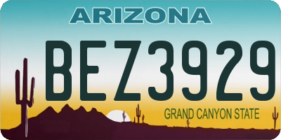 AZ license plate BEZ3929