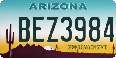 AZ license plate BEZ3984