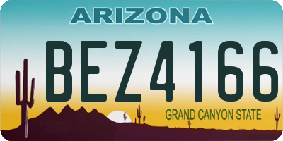 AZ license plate BEZ4166