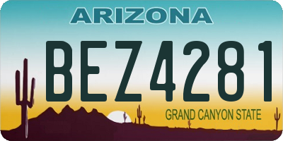 AZ license plate BEZ4281