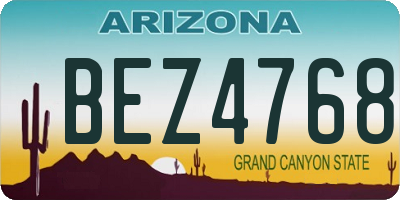 AZ license plate BEZ4768