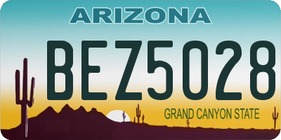 AZ license plate BEZ5028