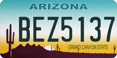 AZ license plate BEZ5137
