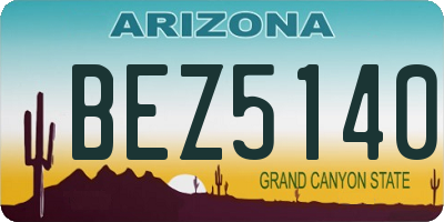 AZ license plate BEZ5140