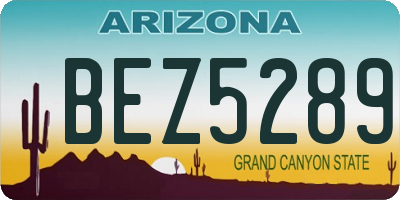 AZ license plate BEZ5289