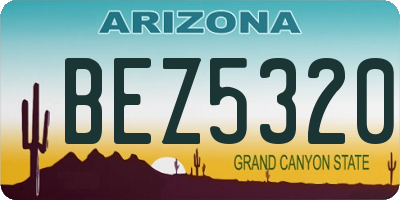 AZ license plate BEZ5320