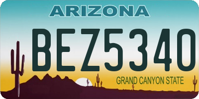 AZ license plate BEZ5340
