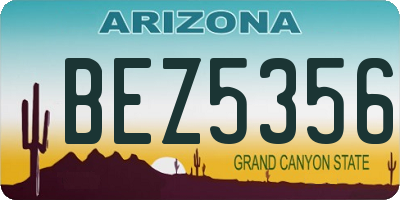 AZ license plate BEZ5356