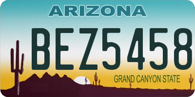 AZ license plate BEZ5458