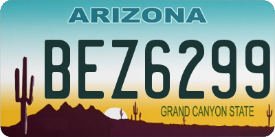 AZ license plate BEZ6299
