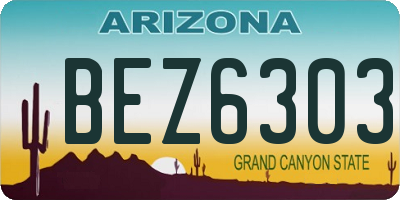 AZ license plate BEZ6303