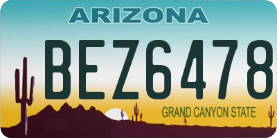 AZ license plate BEZ6478