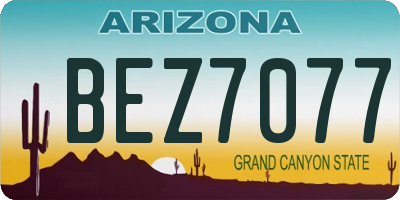 AZ license plate BEZ7077