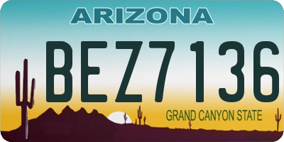 AZ license plate BEZ7136