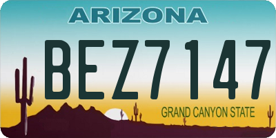 AZ license plate BEZ7147