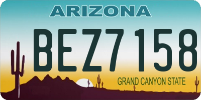 AZ license plate BEZ7158