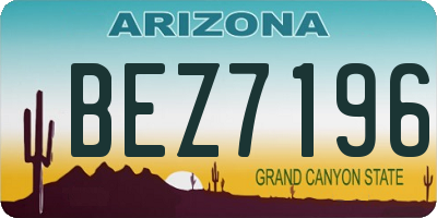 AZ license plate BEZ7196