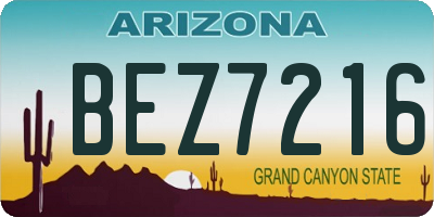 AZ license plate BEZ7216