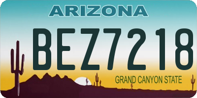 AZ license plate BEZ7218