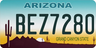 AZ license plate BEZ7280