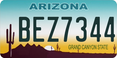 AZ license plate BEZ7344