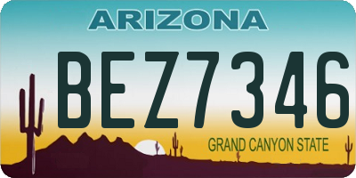 AZ license plate BEZ7346