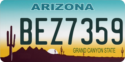 AZ license plate BEZ7359
