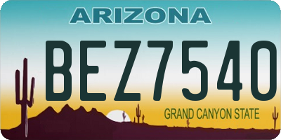 AZ license plate BEZ7540