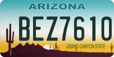 AZ license plate BEZ7610
