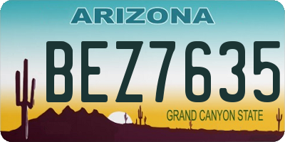 AZ license plate BEZ7635