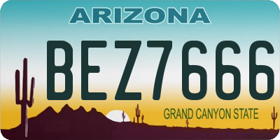 AZ license plate BEZ7666
