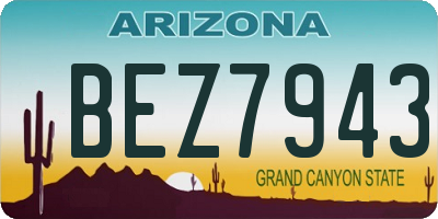 AZ license plate BEZ7943