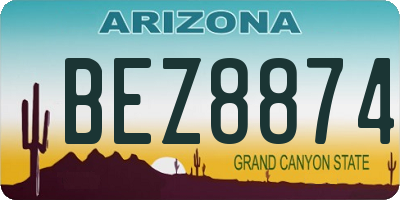 AZ license plate BEZ8874