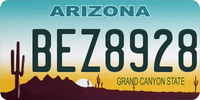 AZ license plate BEZ8928