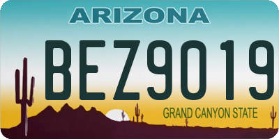 AZ license plate BEZ9019
