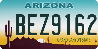 AZ license plate BEZ9162