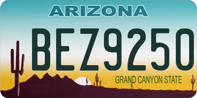 AZ license plate BEZ9250