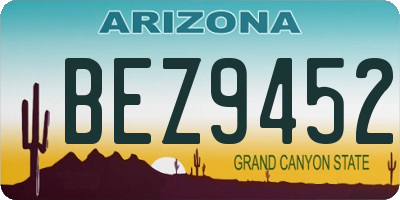 AZ license plate BEZ9452