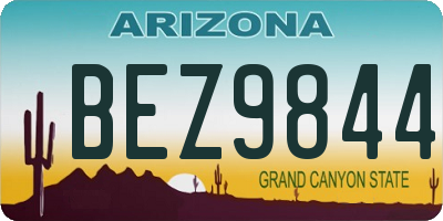 AZ license plate BEZ9844